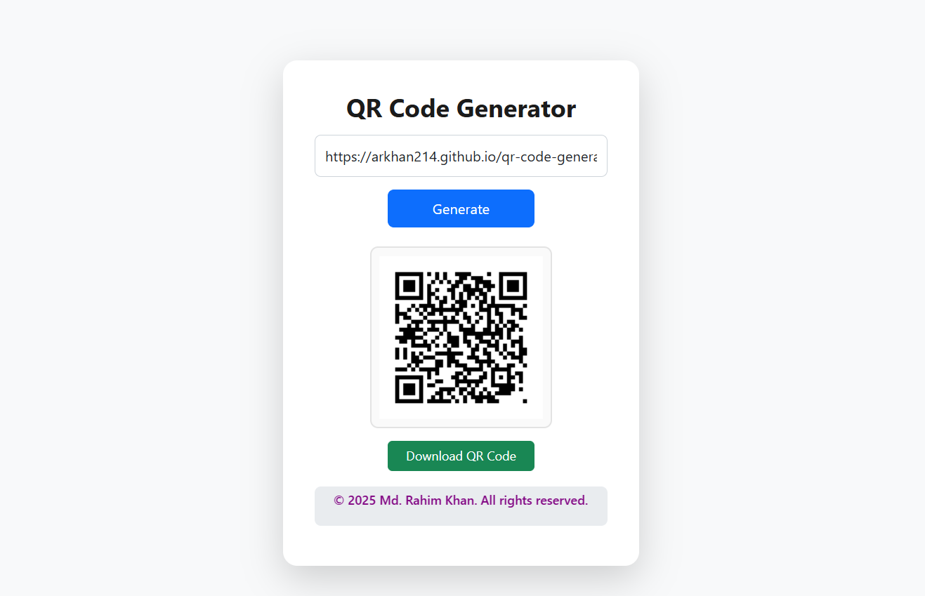 qr_code_generator Website Screenshot